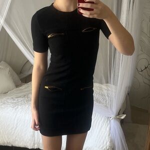J. Crew Black zipper dress